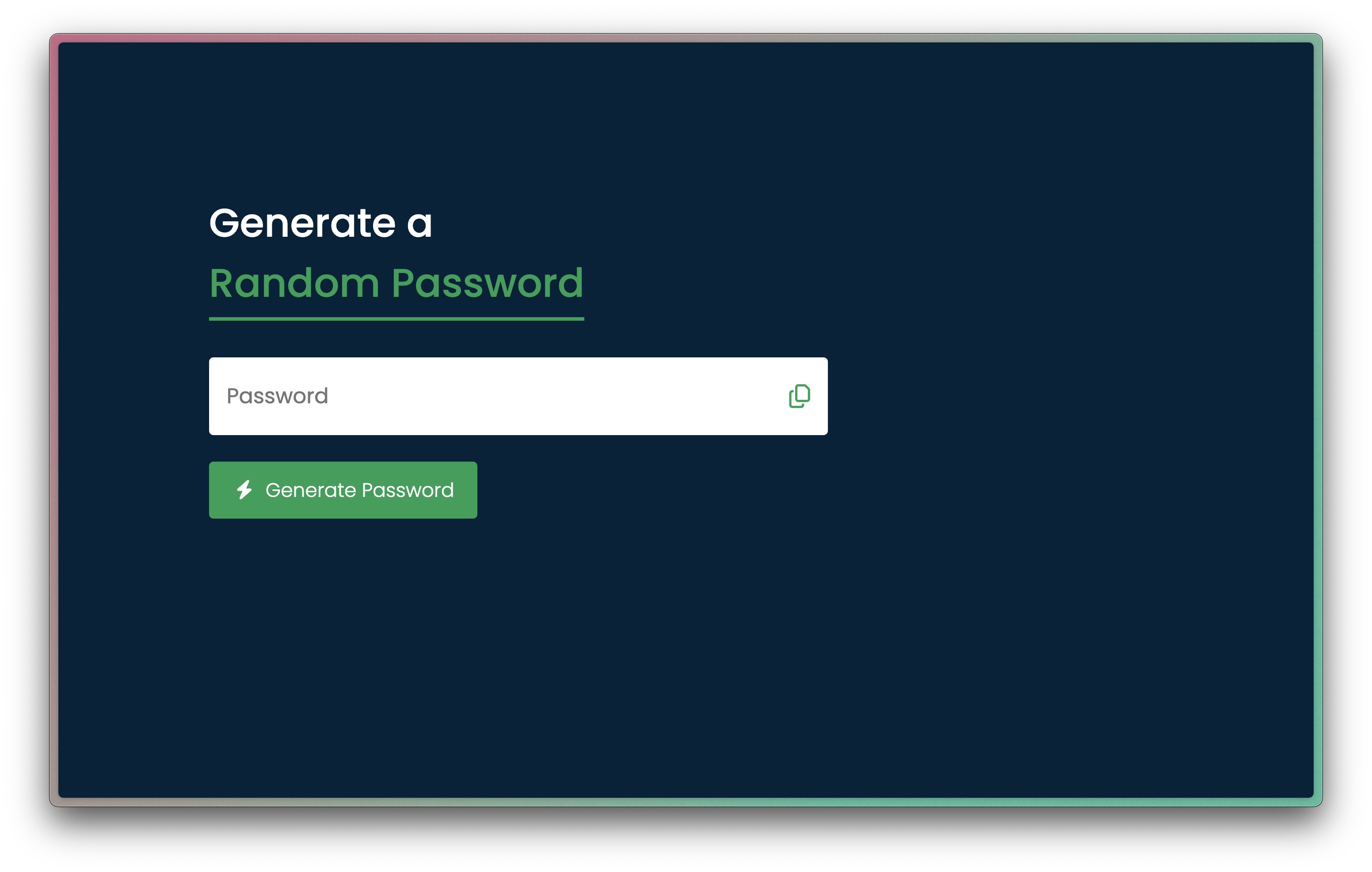 password generator website preview image